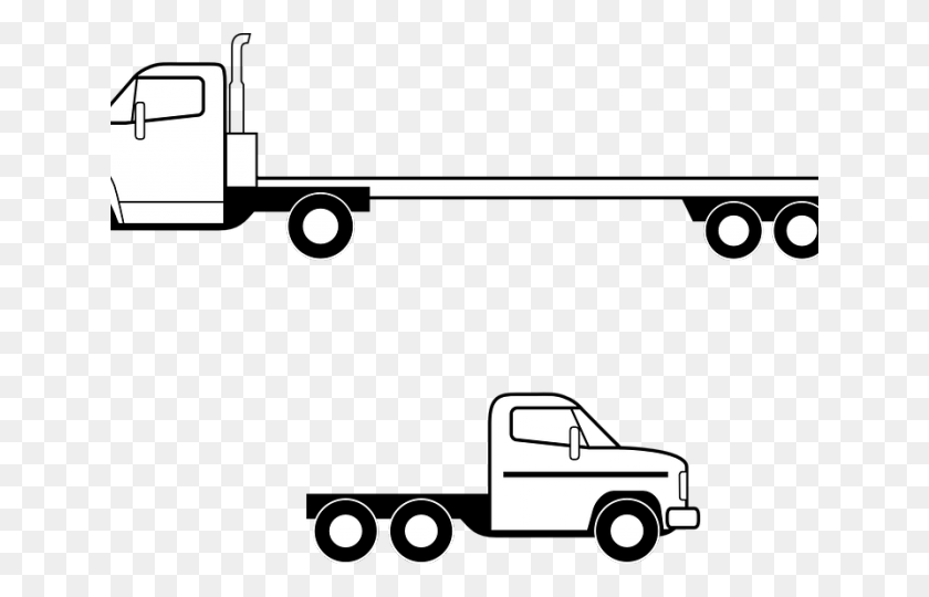 640x480 Delivery Clipart Semi Truck Flatbed Truck Side View, Interior Design, Indoors, Transportation HD PNG Download