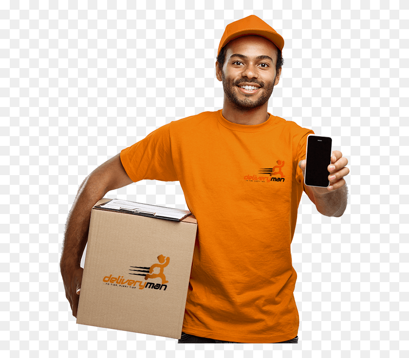 596x676 Delivery Man, Mobile Phone, Phone, Electronics HD PNG Download
