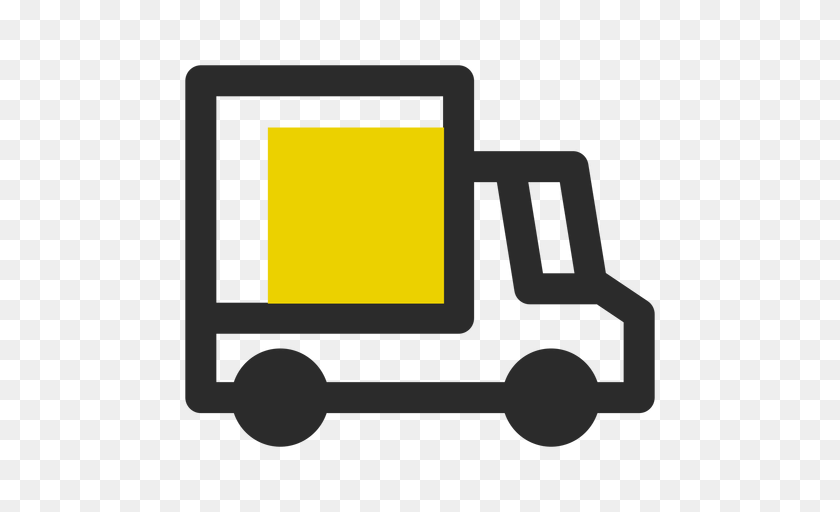 512x512 Delivery Truck Colored Stroke Icon, Moving Van, Transportation, Van, Vehicle Sticker PNG