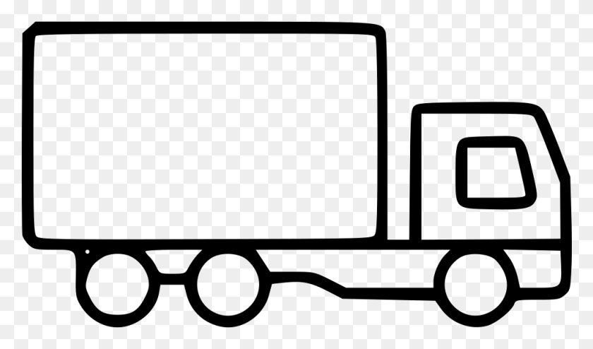 981x546 Delivery Truck Shipment Transportation Freight Logistics Truck Icon Line, Vehicle, Moving Van, Van HD PNG Download