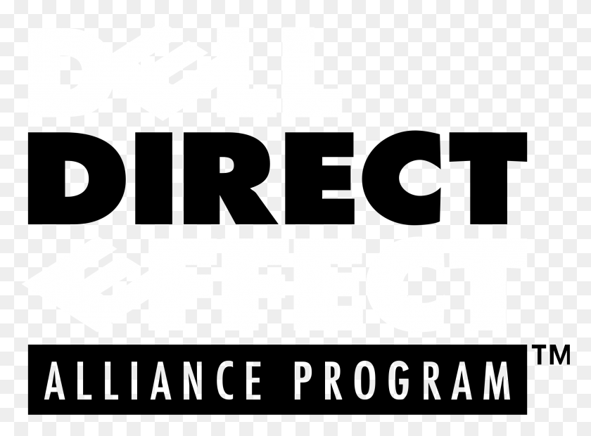 2331x1675 Логотип Dell Direct Effect Черно-Белая Печать, Текст, Алфавит, Символ Hd Png Скачать