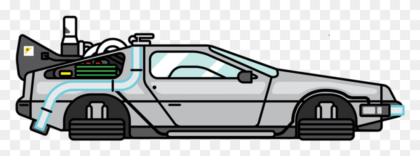941x305 Delorean Clipart Transparent Back To The Future, Windshield, Gun, Weapon HD PNG Download