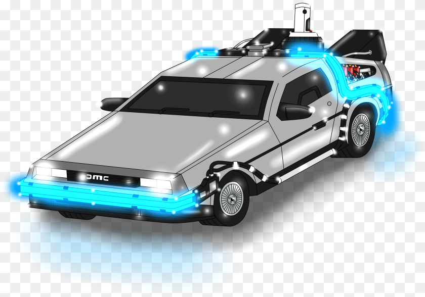 3127x2188 Delorean Render Police Car Delorean, Transportation, Vehicle, Machine, Wheel Sticker PNG