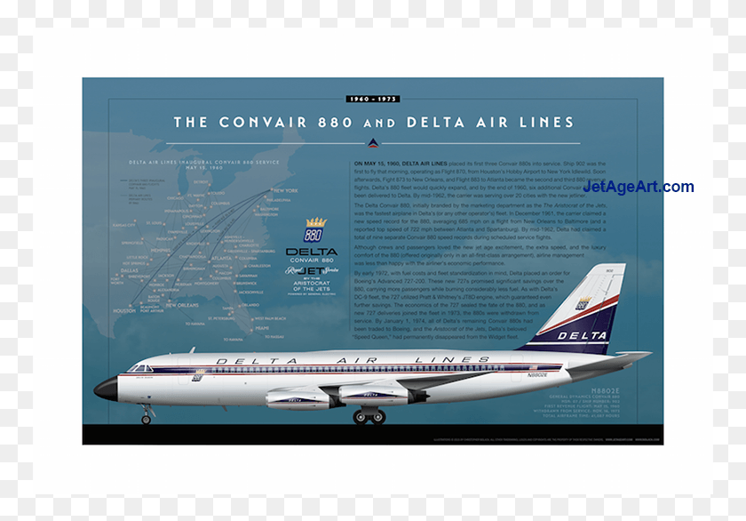 767x526 Delta Air Lines Convair 880 Poster Boeing 737 Next Generation, Airplane, Aircraft, Vehicle HD PNG Download