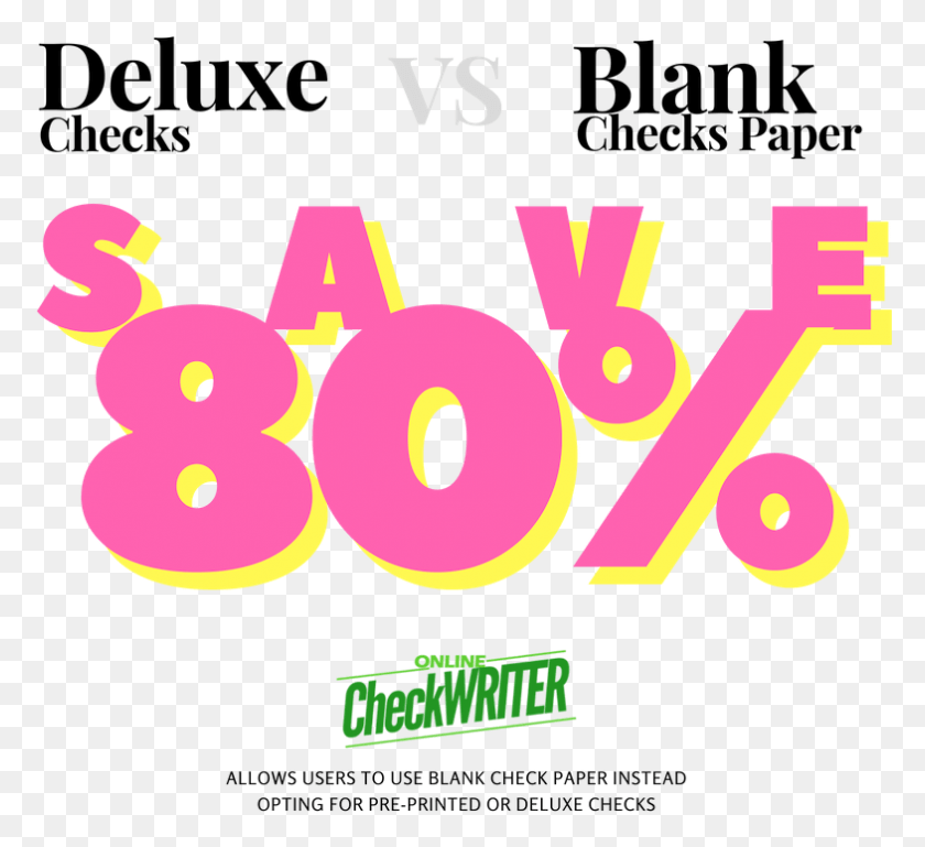 785x714 Deluxe Checks Vs Blank Check Paper Independence Bank, Text, Alphabet, Number HD PNG Download