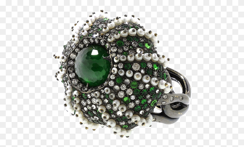 478x446 Demantoid Sea Urchin Pearl Ring Jade, Accessories, Accessory, Jewelry Descargar Hd Png