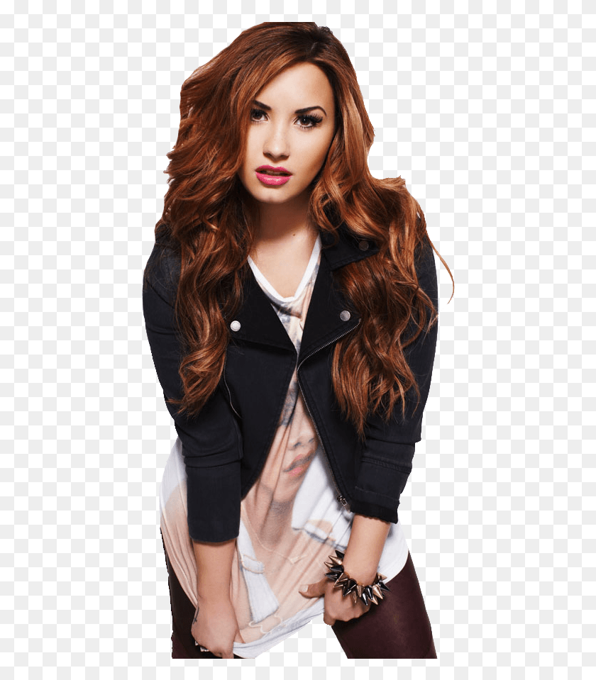 442x899 Demi Lovato, Clothing, Apparel, Jacket HD PNG Download