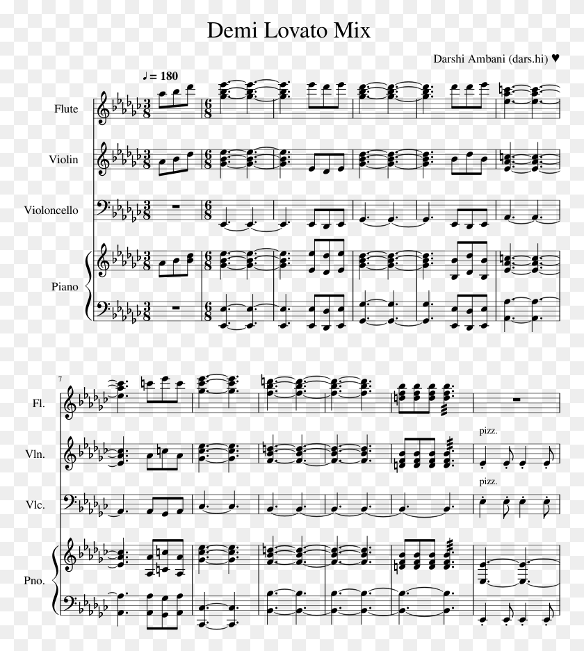 773x877 Demi Lovato Flute Sheet Music Confident, Gray, World Of Warcraft HD PNG Download