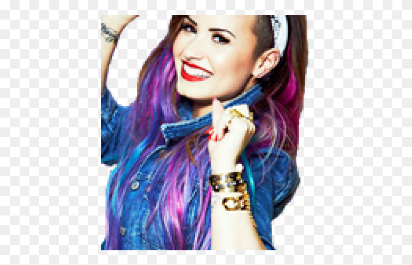 430x481 Demi Lovato Multi Coloured Hair, Face, Person, Human HD PNG Download
