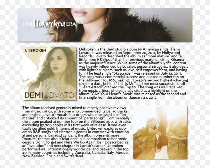 701x611 Demi Lovato Unbroken Ad, Person, Human, Flare HD PNG Download