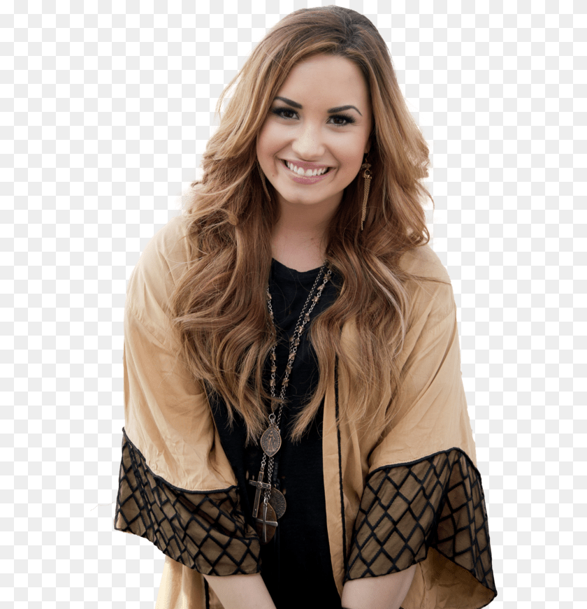 584x871 Demi Lovato With Pink Hair, Blouse, Clothing, Woman, Smile Sticker PNG