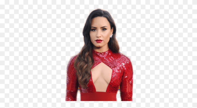 320x403 Demilovato Sticker Freetoedit Demi Lovato Demi Lovato Red Dress 2017, Clothing, Apparel, Face HD PNG Download