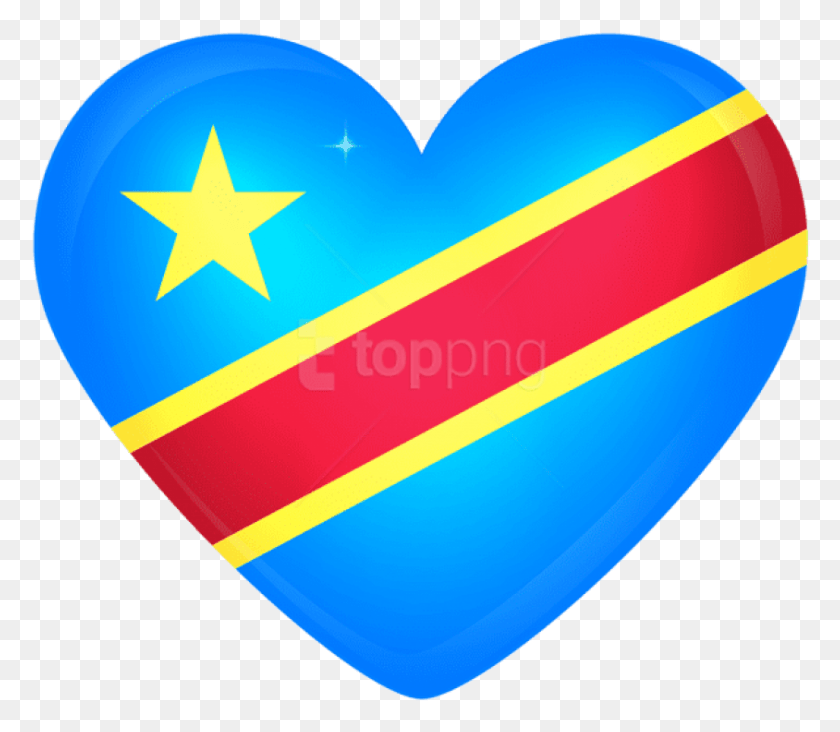 844x728 Democratic Republic Of The Congo Large Heart Flag Of Congo, Balloon, Ball, Symbol HD PNG Download