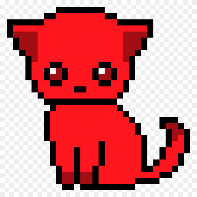 1501x1501 Demon Cat Devil Cat Pixel Art, First Aid, Pac Man, Text HD PNG Download