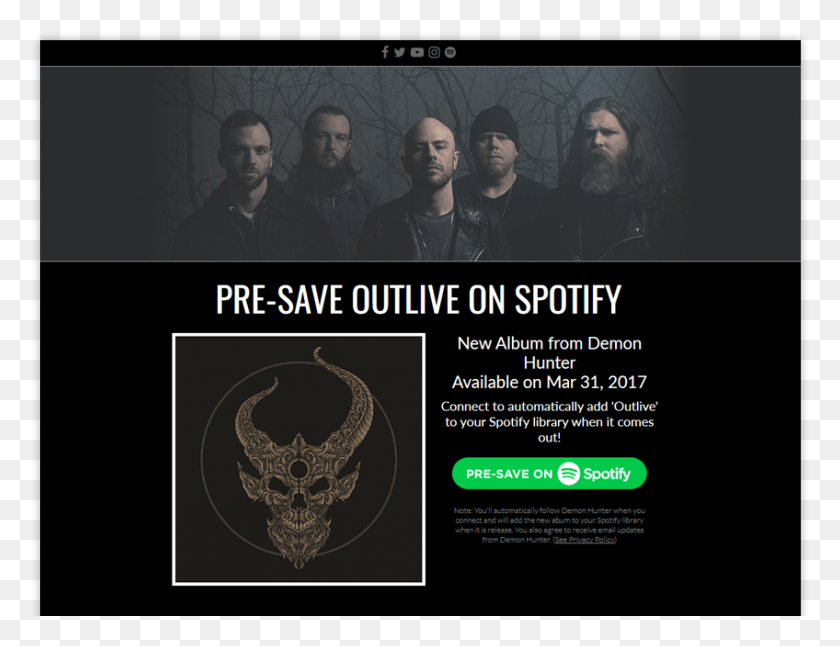 848x638 Demon Hunter Presave For Spotify Pre Save Spotify, Person, Human, Poster HD PNG Download