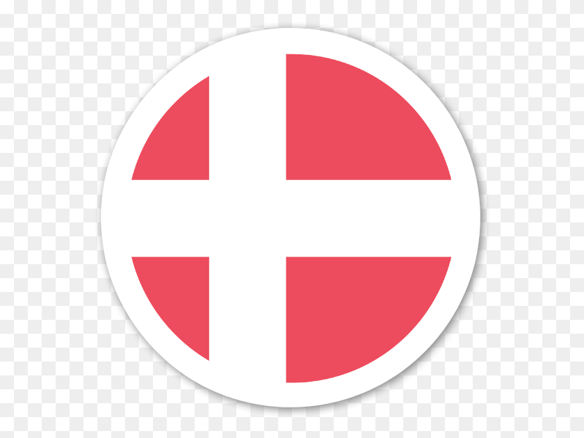 570x570 Denmark Flag Sticker Circle, Symbol, First Aid, Logo HD PNG Download