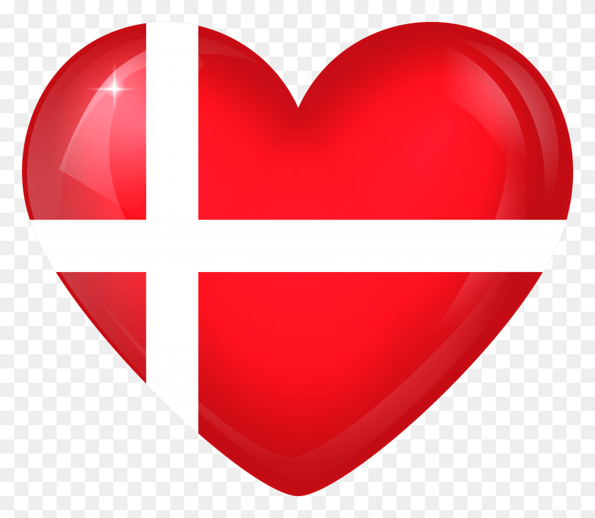 5801x4991 Denmark Large Heart Flag Danish Flag In A Heart, Balloon, Ball HD PNG Download
