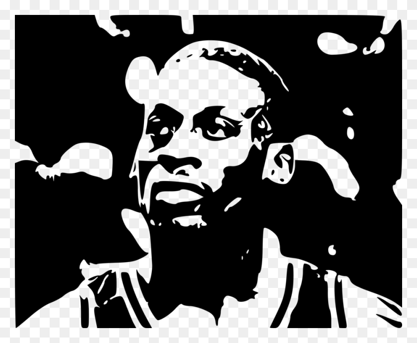 927x750 Dennis Rodman Basketball Player Drawing Outfielder Dennis Rodman Black And White, Gray, World Of Warcraft HD PNG Download