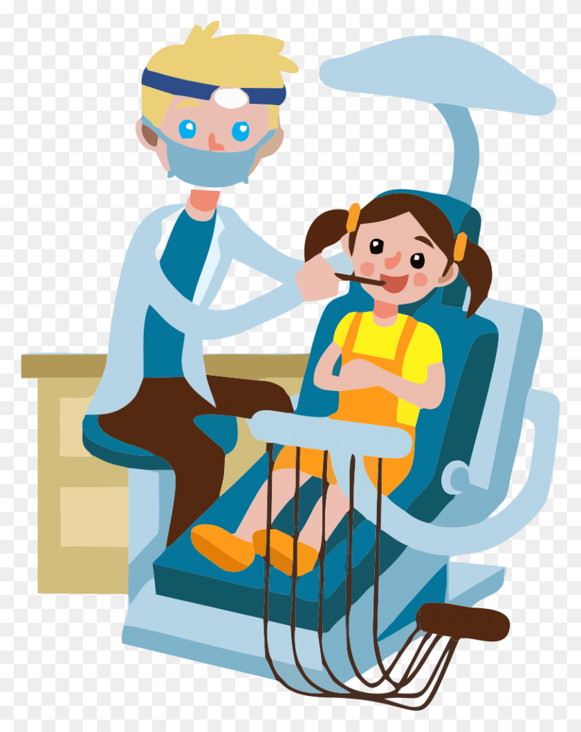 812x1039 Dentista Dental Check Up Cartoon, Family, Graphics Descargar Hd Png