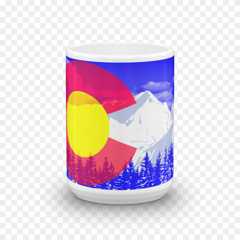 1000x1000 Denver Rocky Mountains Colorado Flag Coffee Mug, Cup, Art, Beverage, Coffee Cup PNG