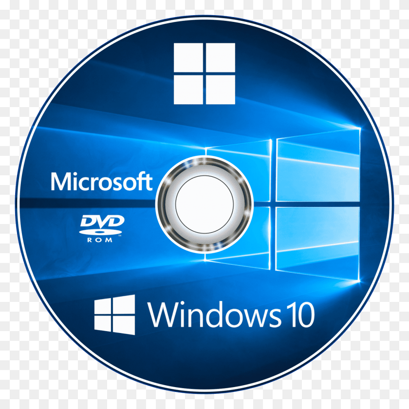 1398x1398 Desain Dvd Win 10 Windows 10 Disk Label Hd Png Скачать