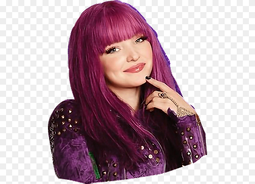 Descendants Mal, Purple, Adult, Person, Head Sticker PNG