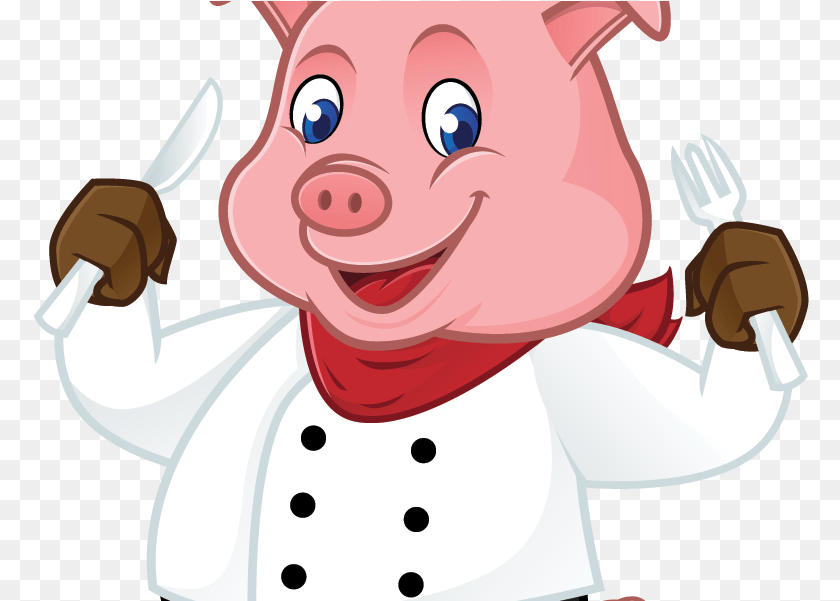 Description Chef Pig Cutlery, Fork, Face, Head Clipart PNG