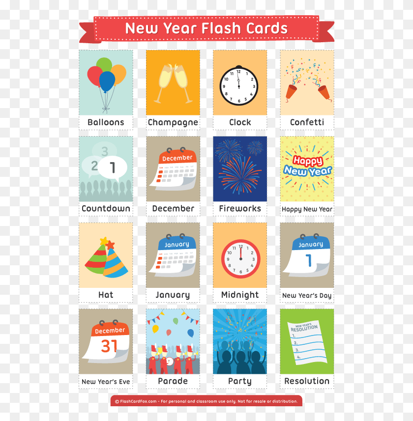 522x797 Description New Year Flashcards Pdf, Text, Label, Number HD PNG Download