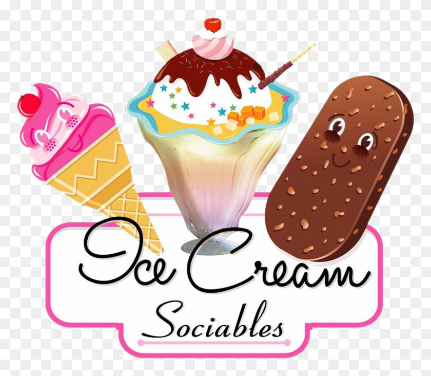 1447x1247 Desert Clipart Ice Cream Sundae Ice Cream Cartoon, Cream, Dessert, Food HD PNG Download