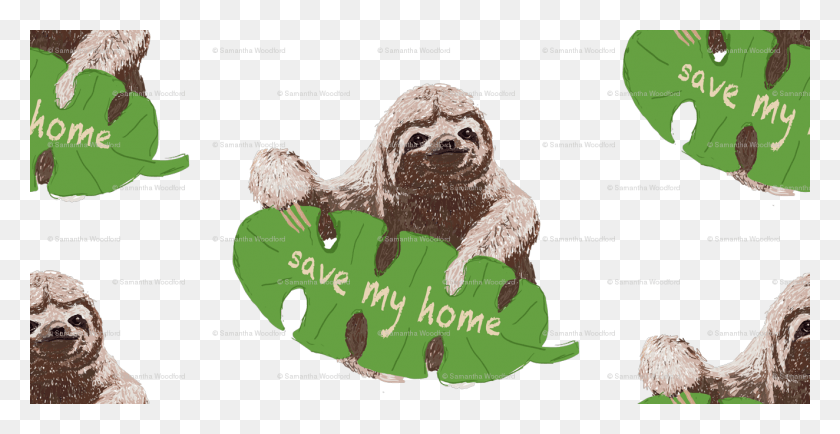 1324x635 Desforestation Sloth By Samantha Woodford Wallpaper Harbor Seal, Animal, Dinosaur, Reptile Descargar Hd Png