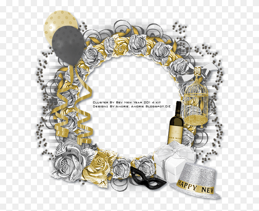 628x624 Design A Frame Week Dec 27 Jan Happy New Year Cluster Frames, Accessories, Accessory, Bracelet HD PNG Download