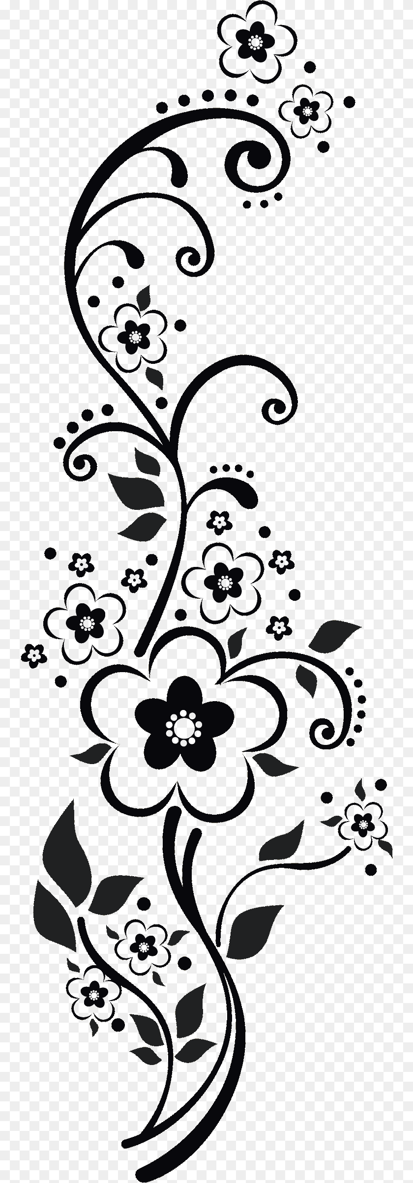 Design Black And White, Graphics, Art, Stencil, Floral Design PNG