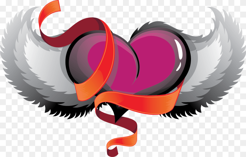 Design Heart With A Ribbon, Animal, Fish, Sea Life, Shark Clipart PNG
