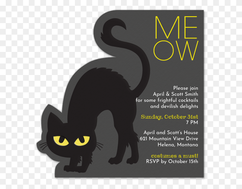 595x595 Design Your Premium Invitation Black Cat, Advertisement, Poster, Flyer HD PNG Download