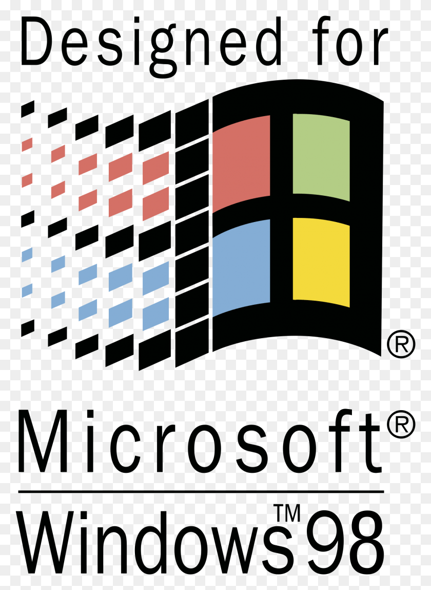 1453x2027 Designed For Microsoft Windows 98 Logo Transparent Designed For Windows, Clock, Digital Clock, Graphics HD PNG Download