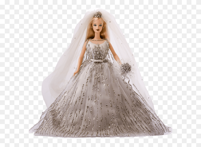605x556 Designer Barbie Dolls Barbie, Wedding Gown, Robe, Gown HD PNG Download