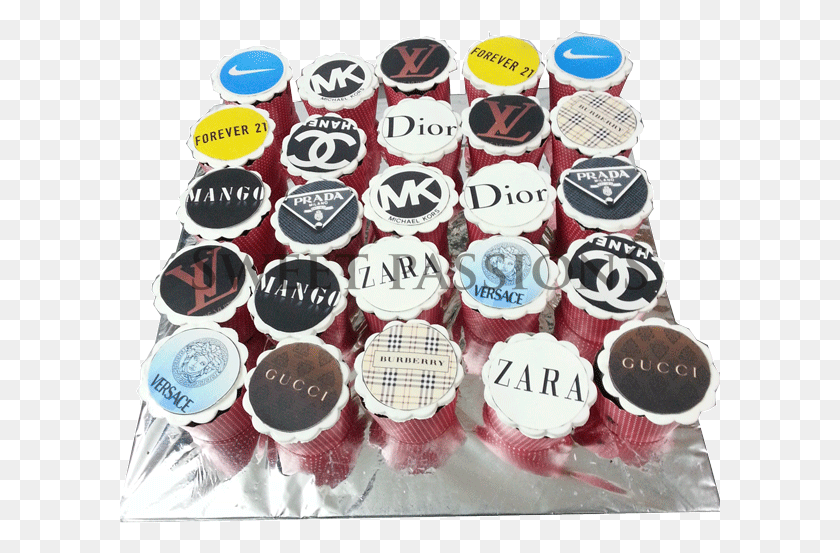 601x493 Designer Logo Cupcakes, Cake, Dessert, Food HD PNG Download