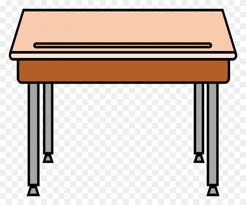 876x720 Desk Education School Student Desk Desk Clipart, Furniture, Table, Coffee Table HD PNG Download