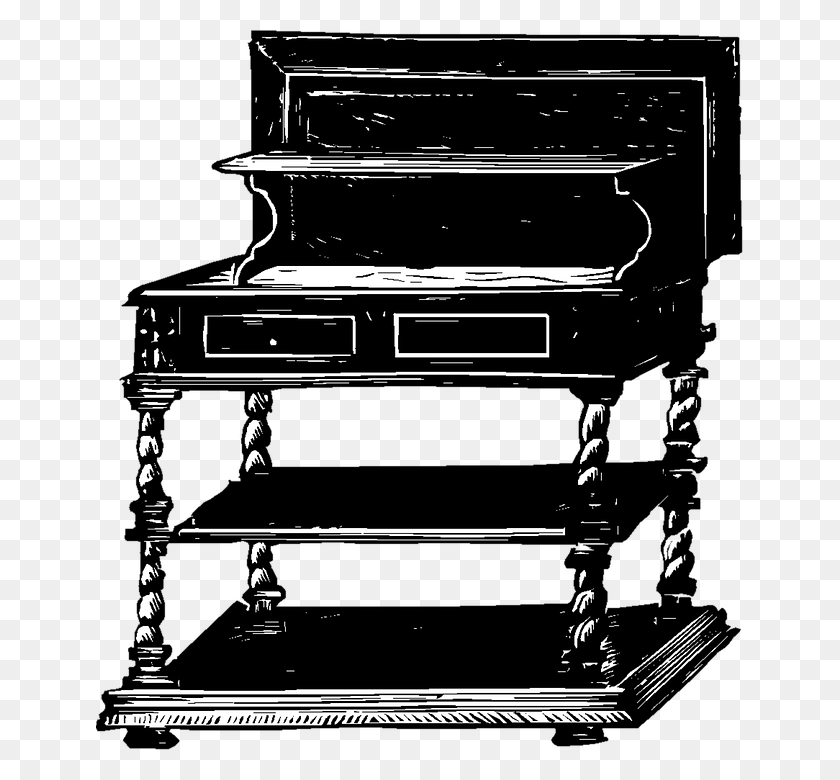 647x720 Descargar Png Escritorio Muebles Vintage Clip Art Antiguo Antiguo Vintage Muebles Arte, Piano, Actividades De Ocio, Instrumento Musical Hd Png