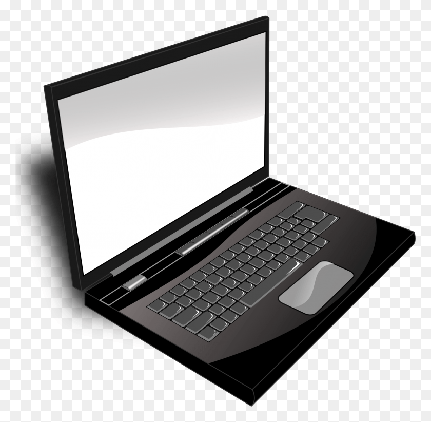 1953x1908 Desktop Computer Clipart Black And White Laptop, Pc, Electronics, Computer Keyboard HD PNG Download