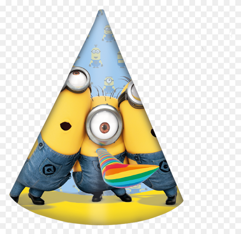 778x758 Despicable Me Happy Birthday Foil Balloon Minion Party Hat, Clothing, Apparel, Cone HD PNG Download
