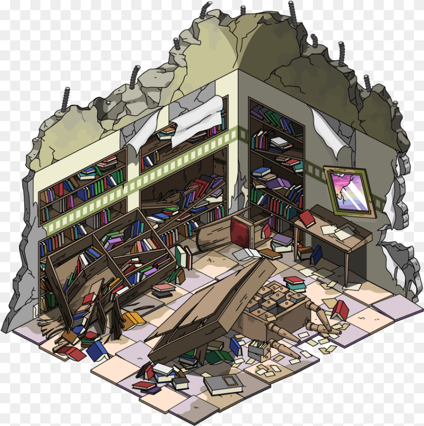 Destroyed Library House, Book, Publication, Comics PNG