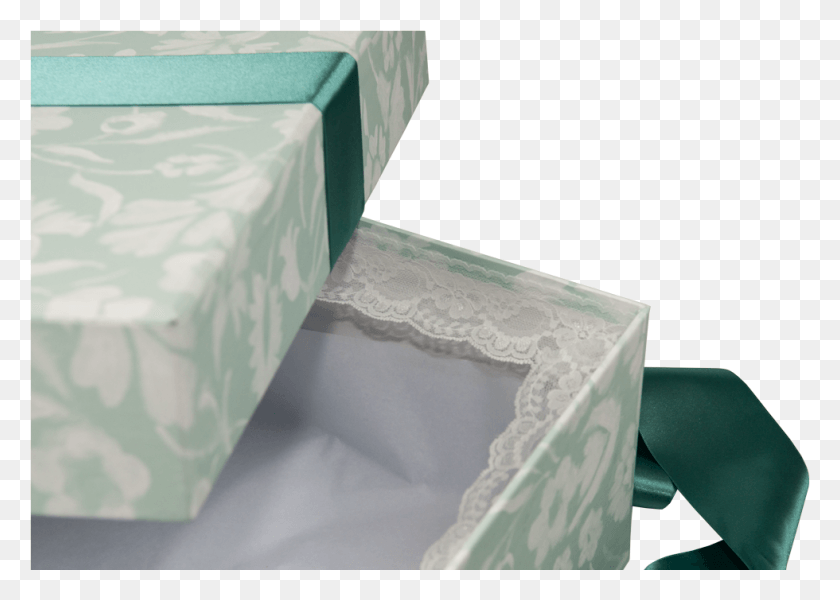980x679 Detail Of Lace Trim Inside Wedding Dress Boxes Coffee Table, Furniture, Box, Cradle HD PNG Download