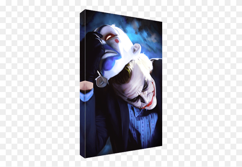 287x521 Details About Batman Clown Mask Joker Canvas Poster Heath Ledger Joker, Person, Human, Costume HD PNG Download