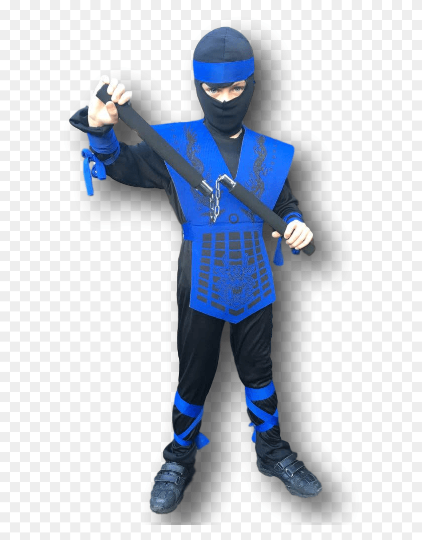 594x1015 Details About Boys Power Blue Ninja Kombat Samurai Cosplay, Costume, Person, Human HD PNG Download