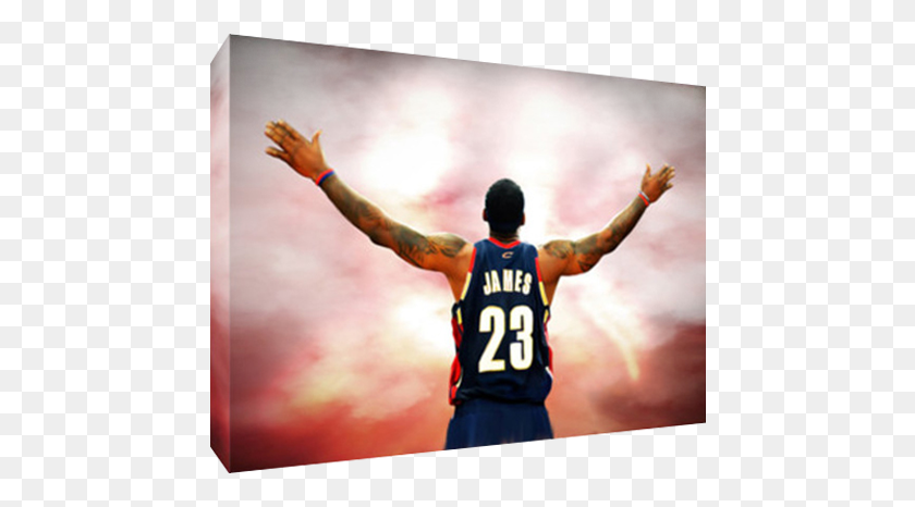 456x406 Details About Lebron James Chalk Dust Canvas Poster Basketball Player, Person, Human, People HD PNG Download