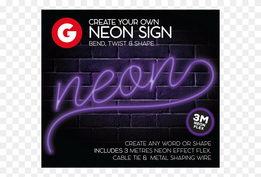 576x511 Details About Make Your Own Neon Effect Sign 3m Neon Flyer, Light, Paper, Poster HD PNG Download