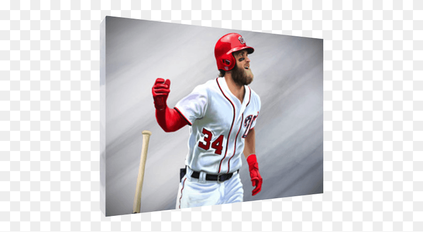 445x401 Details About Nationals Bryce Harper Moonshot Poster College Baseball, Helmet, Clothing, Apparel HD PNG Download