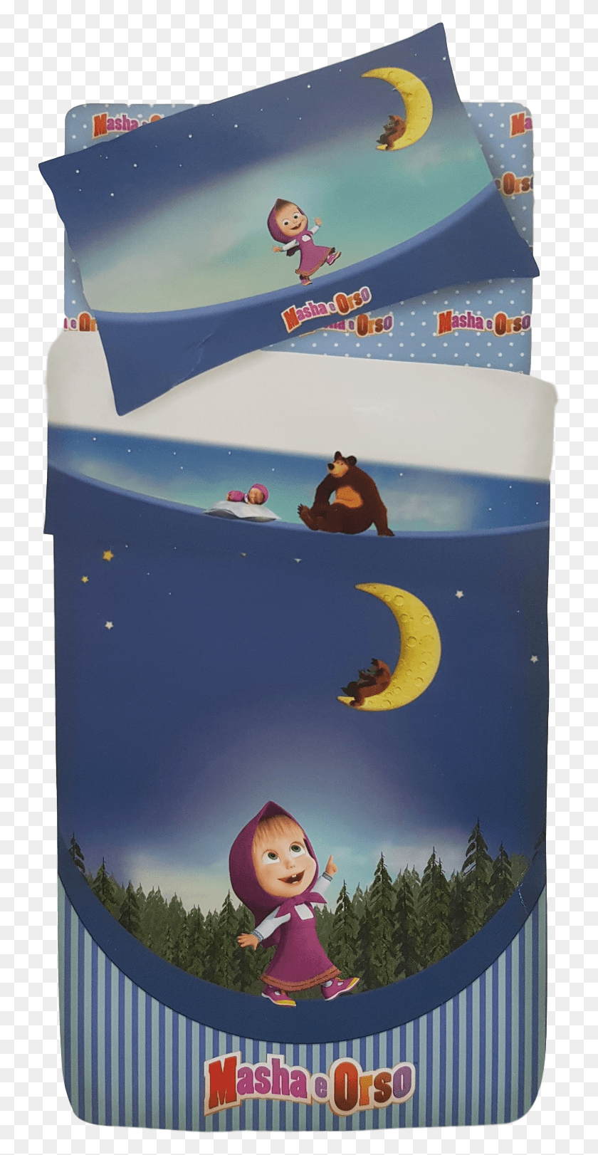 734x1562 Details About Quilt Duvet Wintry Digital Masha Bear Cartoon, Person, Human, Outdoors HD PNG Download