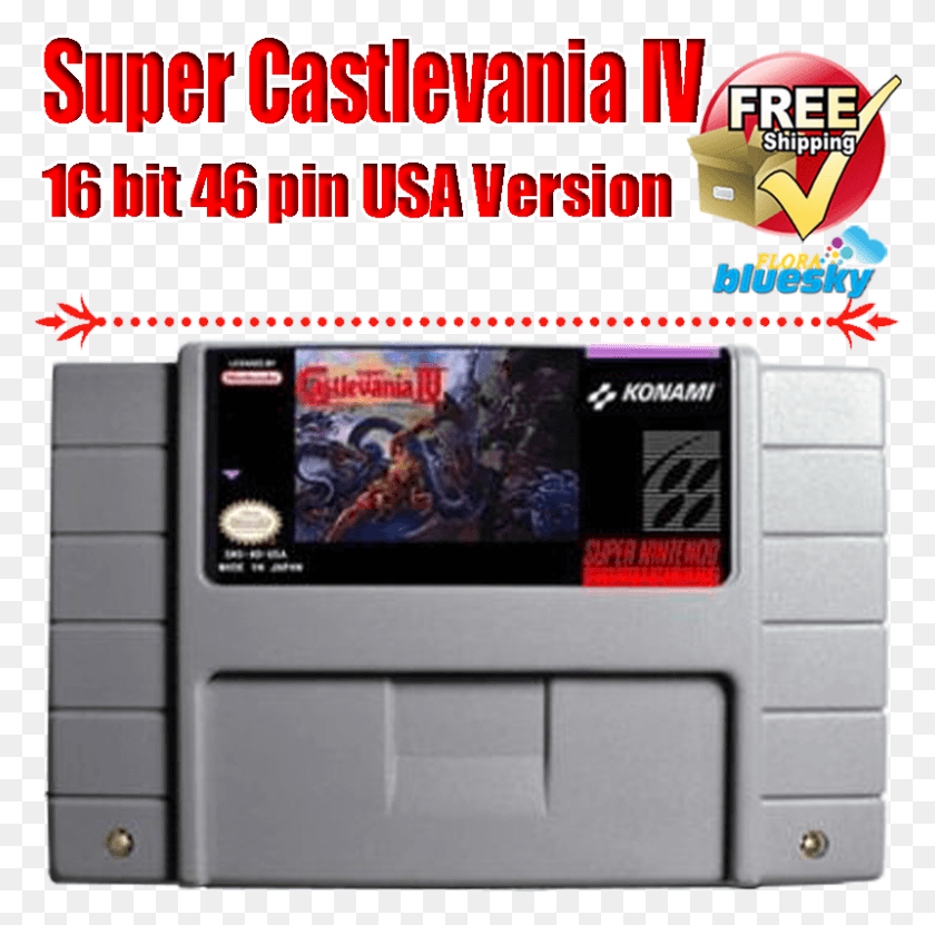 800x791 Details About Super Castlevania Iv Snes Super Nintendo Super Castlevania 4 Cartridge, Machine, Scoreboard, Electrical Device HD PNG Download